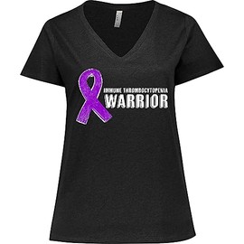 inktastic Immune Thrombocytopenia Warrior Women's Plus Size V-Neck 2X Vintage Smoke 42974