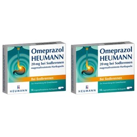 HEUMANN Omeprazole Double Pack 20 mg for Heartburn (Pack of 14)