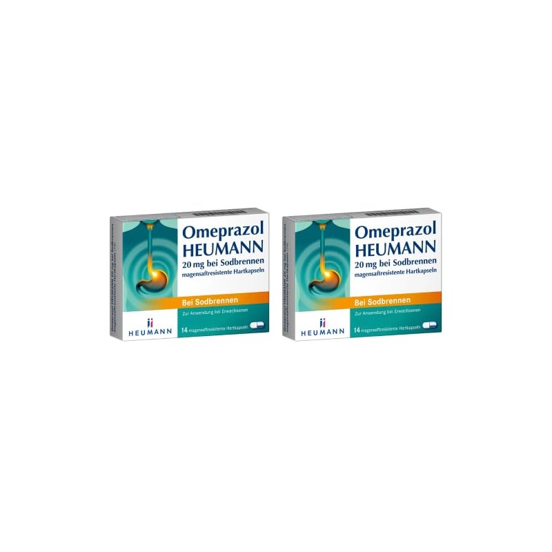 HEUMANN Omeprazole Double Pack 20 mg for Heartburn (Pack of