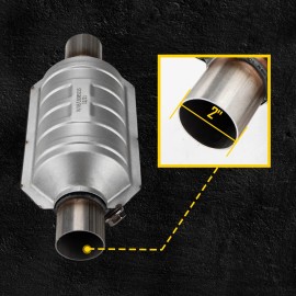 KAC 2x 2'' Inlet/Outlet Universal Catalytic Cat Converter High Flow Stainless Steel