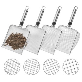 4 Pieces Gardening Soil Sifter - Garden Sand Soil Compost Sifter with Handle - Gardening Sieves for Sand, Rocks, Dirt, Compost (2/2.8/3.8/5mm Mesh)