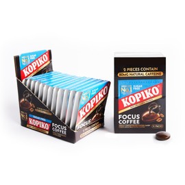 Kopiko Focus Coffee Candy – Have 80mg Caffeine per 2 Pieces for Energy & Mental Focus – Sugar-Free Hard Candy with Real Indonesian Coffee Extract (12 Pack w/4 Candies Each)