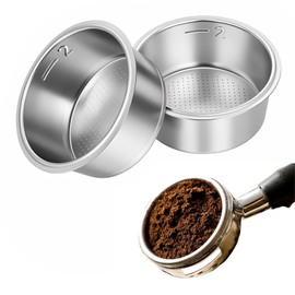 2 Pcs 51mm Portafilter Basket, Espresso Basket for Espresso Machines, Compatible with 51mm Portafilter, Replacement Part, Easy to Clean