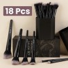 18 Set De Brochas Para Maquillaje Profesional estuche caja Color