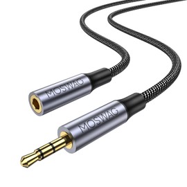 MOSWAG 2.5mm Male to 3.5mm Female Stereo Jack Adapter, 2.5mm Balanced Male to 3.5mm Stereo Jack Cable for Astell&Kern AK240 AK380 AK320 ONKYO DP-X1 FIIO X5III XDP-300R