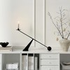 Remenna Black Metal Modern Candle Holder Candlestick Holders Decorative Candle