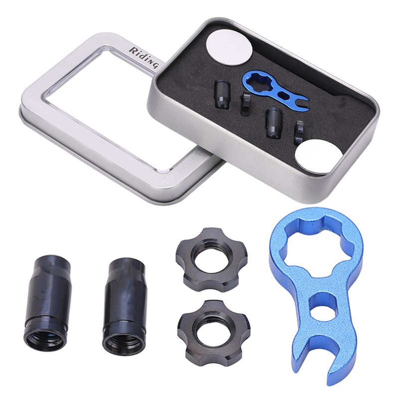 RISK 7pcs Titanium Alloy Bicycle Presta Valve Cap Strong Hardness