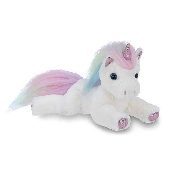 Bearington Lil' Rainbow Shimmers White Plush Stuffed Animal Unicorn, Rainbow Mane, 10 Inches