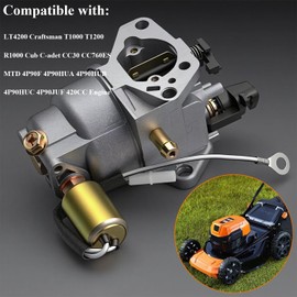 Quivimoro Carburetor for LT4200 Craftsman T1000 T1200 R1000 Cub C-adet CC30 CC760ES MTD 4P90F 4P90HUA 4P90HUB 4P90HUC 4P90JUF 420CC Engine Lawn Mower, Replace OE 951-05149