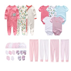 MAMIMAKA Newborn Layette Gift Set 27-Piece Baby Boy and Girl Clothes Bodysuits, Pants,Essentials and Accessories 0-6Months