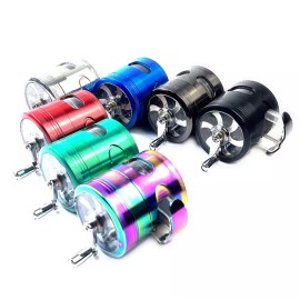 2.5x3 Inches 4 Piece Hand Crank Grinder with Glass Winder and Colleting Drawer