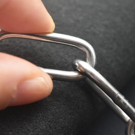 Bytiyar 5/32 inch(4mm) Wire Diameter Stainless Steel Safety Chains 20 inch Long Link Rings Light Duty Coil Chain for Hanging Pulling Towing, 5/32"x 20" (2Pcs)