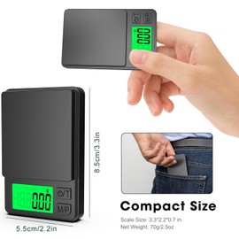Precision Scales, 1000g/0.01g Digital Precision Scale, Precision Mini Kitchen Scale, Gold Scale, Coin Scales with LCD Display, Tare Function, 7 Units, for Kitchen, Coffee, Jewellery, Cereals