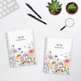 Monthly Planner 2026-2030, 5-Year Calendar Planner 2026-2030, Jan 2026 – Dec 2030, 6.2 x 8.4 In, Ruled Spread, Flexible Cover, Spiral Wirebound, Pocket, 60 Coated Monthly Tabs, Notes ＆ Habit Tracker