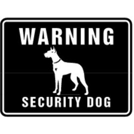 Warning Security Dog Sign Aluminium 150 x 200 mm Weatherproof