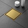 6-Inch Square Shower Drain with Hair Catcher, 2-in-1 Tile Insert