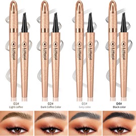 HOUSN Eyebrow Pencil, Liquid Eyebrow Pencil, Four-Point Pen Head, Waterproof and Anti-Sweat, Create Natural-Looking Eyebrows (02#Dark Brown)