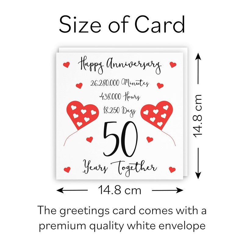Hunts England - 50th Wedding Anniversary Card - 50 Years