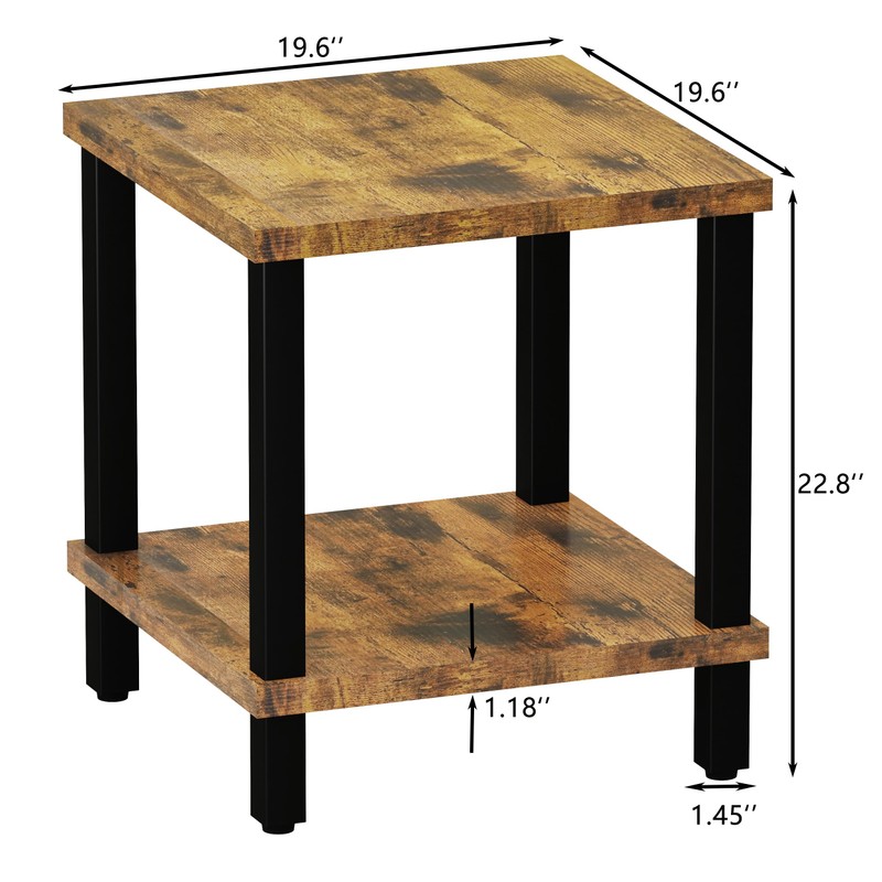 MMEOLUOOK Large End Table Square Side Table Modern Sofa Table