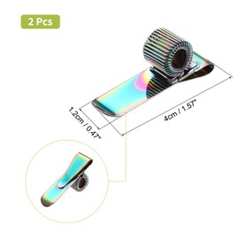 PATIKIL 2Pcs Pen Holder Clips, Metal Pen Clip Holder Adjustable Loop Pen Pencil Organizer with Horizontal Single Spring Loop for Notebook, Clipboard, Colourful