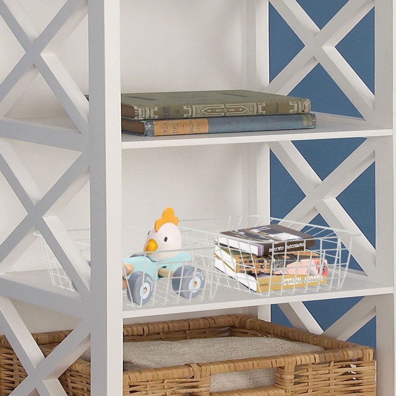 LISHINE 4 Pack Deep Freezer Organizer Bins Stackable Wire Basket
