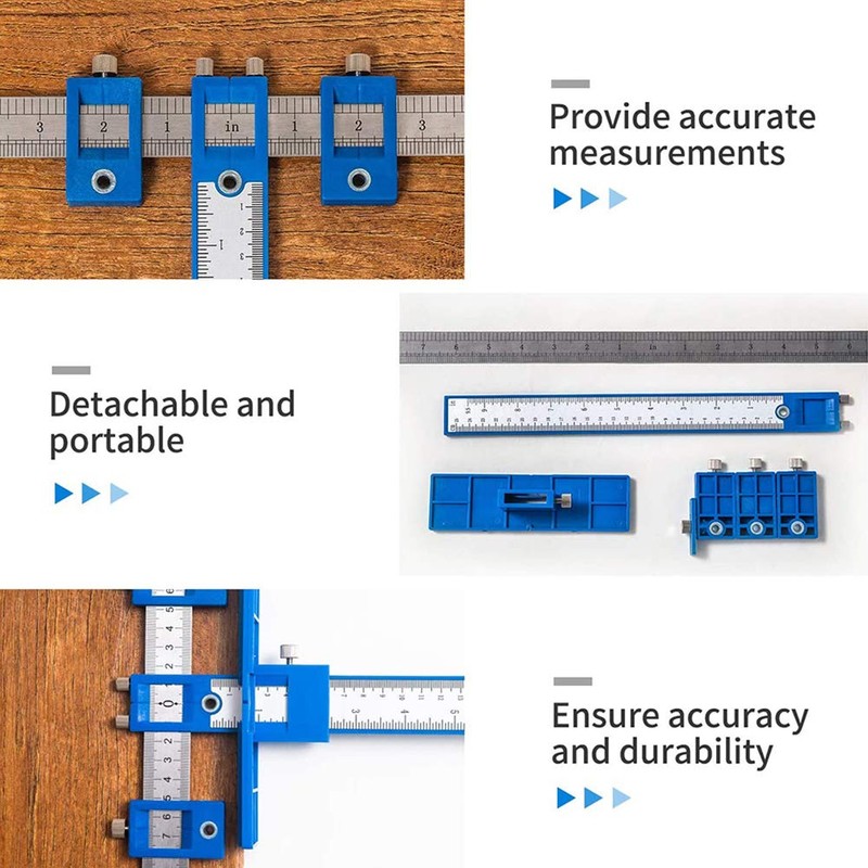 JoyTube Cabinet Hardware Jig Adjustable Punch Locator Tool,Drill Template Guide