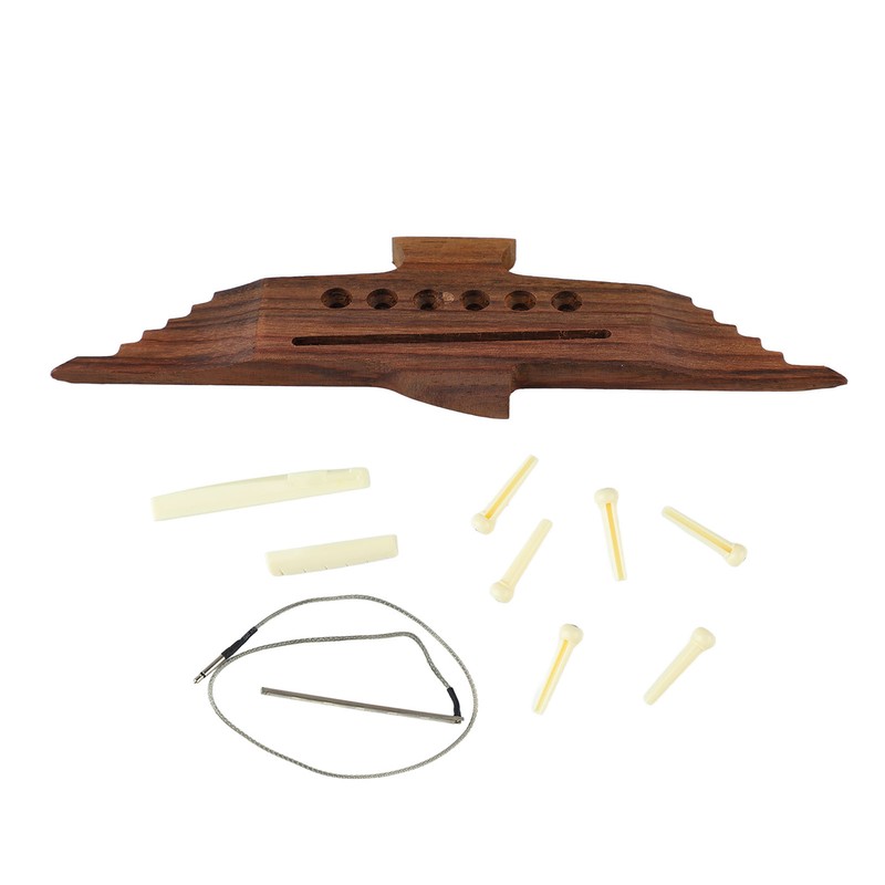 10PCS 6 String Acoustic Guitar Bridge Rosewood Set Musical Instrument