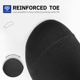 CLOSEMATE 6 Pairs Trainer Socks Men & Women Non-Slip Heel Ankle Socks Breathable Mesh Invisible Socks Combed Cotton 200 Needle, 3Black3White, 47 - 50