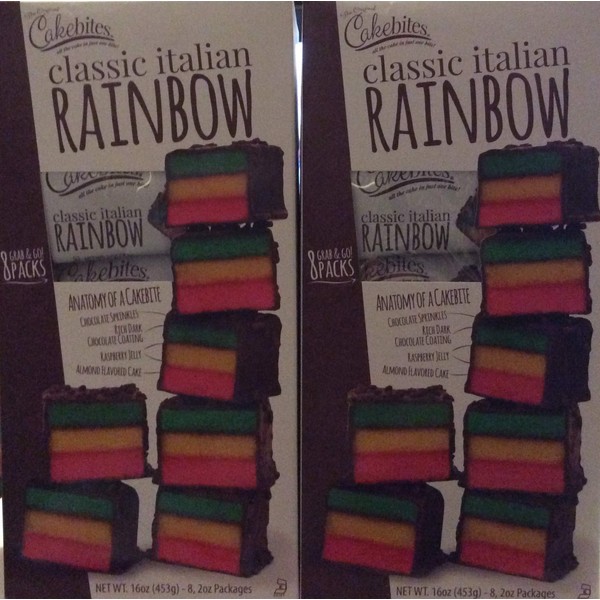 The Original Cakebites Italian Rainbow ( 2 pack Box 8 Grab & Go Packages in Each Boz 16oz Each total combine 16 packs )