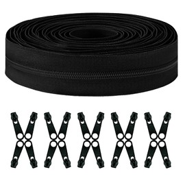 meiyoushengda 10 Yards 360 Inches Bulk Zippers,#10 Black Nylon Coil Zipper by The Yard with 20 PCS Replacement Sliders,Zippers for Sewing,DIY,Bags,Crafts,Jackets,Backpacks,Luggage,Tents & More