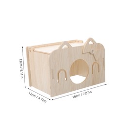 GANAZONO Wooden Hamster Hideout Small Animal House for Safe Sleeping and Activity Easy to Clean Natural Wood Hideaway Hut for Hamsters Cage Accessory