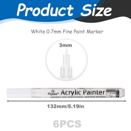 OUDQFCJ 6pcs 3D Nagel Stift Set, French Nagelkunststift, Nagelspitze Nail Art Pen, DIY Linie Nagelkunst Graffiti, Nail Art Beauty Schmücken, Maniküre Werkzeuge Pinsel (Weiß)