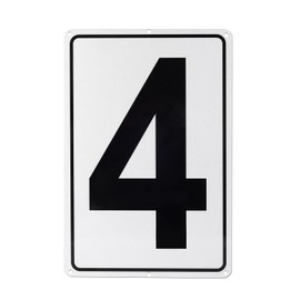 Kichwit Metal House Numbers Address Sign Reflective Aluminum Mailbox Number, 10 x 7 Inches, Number 4
