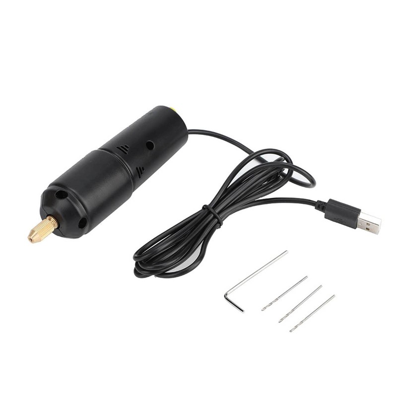 PORTABLE SMALL ELECTRIC DRILLS MINI HANDHELD USB DRILL WITH 3PC