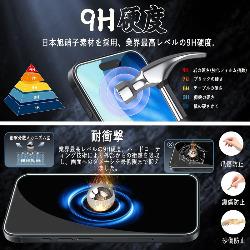 Compatible IP17 / IP16pro Glass Film [2 Pieces] Protective Film
