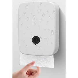 Wall-Mounted Paper Towel Dispenser Z-Fold Dispenser and C-Fold Dispenser Compatible ABS Plastic White Lockable Commercial & Home Use Lockable Easy Refill Ideal for Bathroom Kitchen Office (Z fold)