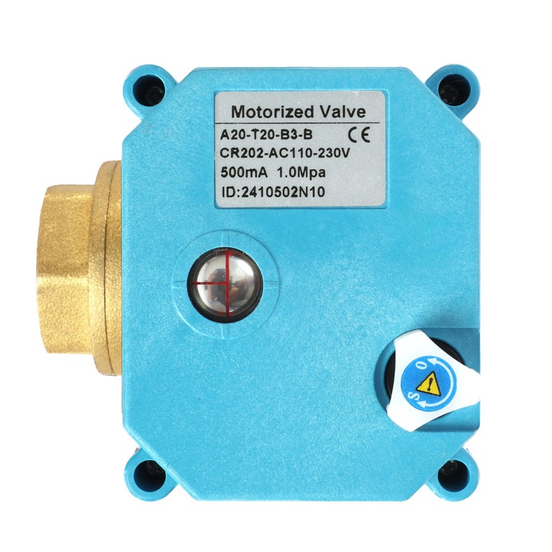 U.S. Solid Brass 3-way motorised ball valve, heavy duty, T-type
