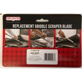 Chef Master Griddle Scraper Replacement Blade - 5 1/2" Wide x 1.2mm Thick - Stainless Steel Reversible Blade - Fits Most Scrapers - Double Beveled Edge for Chrome Griddle