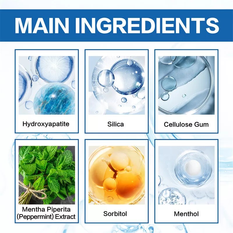 Unbranded 3x 7.5% Hydroxyapatite Toothpaste Remove Yellow Tooth Stains For