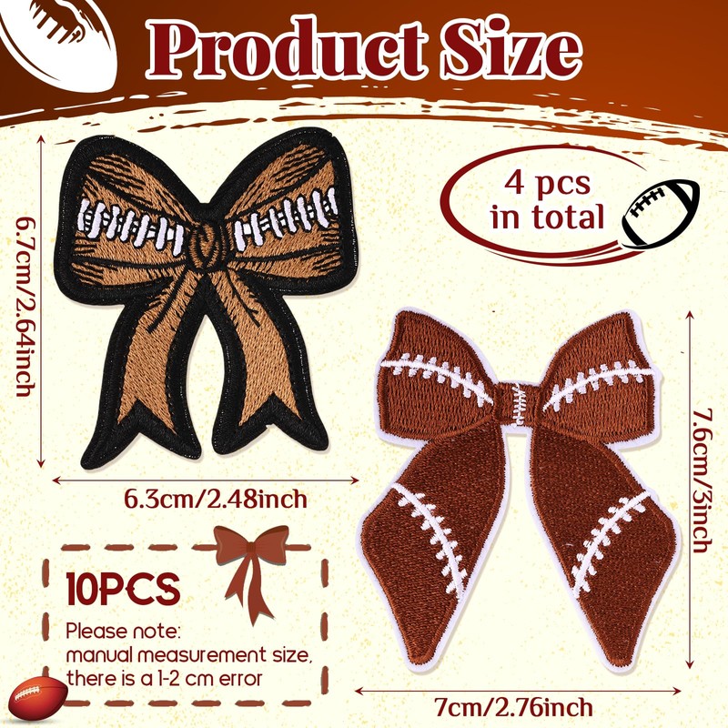 Bow Iron on Patch 3x2.8 in Shiny Embroidery Cute Applique