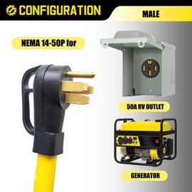 4 Prong to 3 Prong Welder Plug Adapter 220V, NEMA 14-50P to 6-50R RV to Welding Adapter Cord, 50 Amp to 50 Amp, 6 AWG*3C 1FT