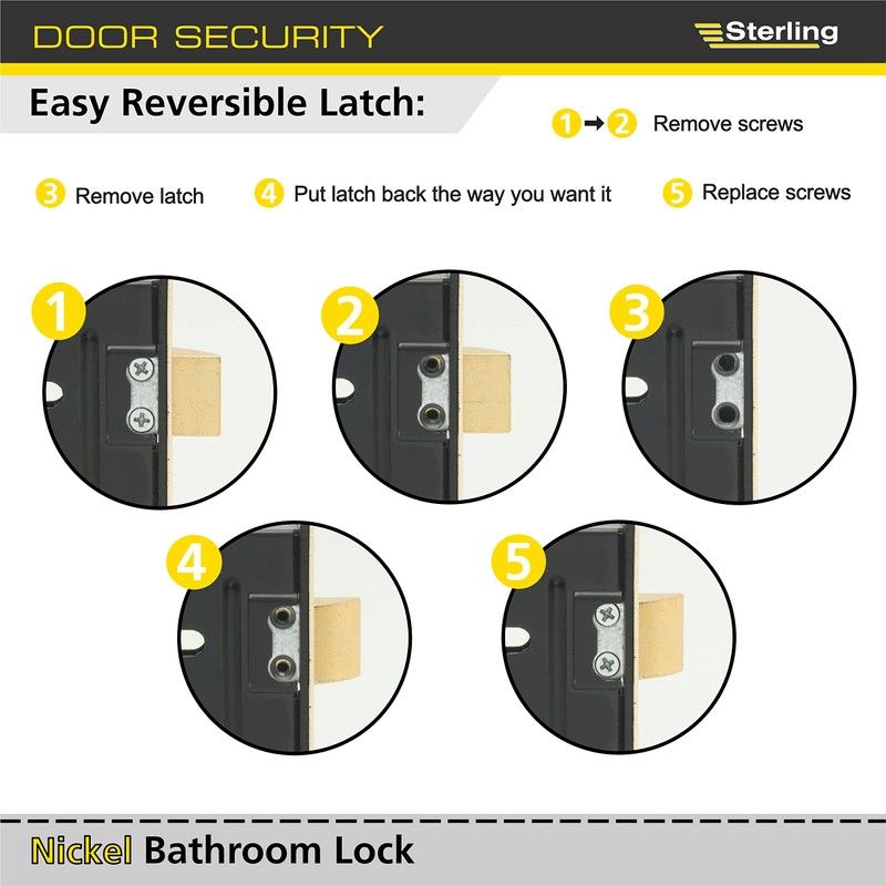 Sterling MLB325N 3 Lever Bathroom Sashlock 2.5-inch/65mm - Nickel