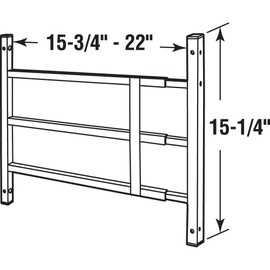 Prime-Line S 4747 Carbon Steel Fixed 3-Bar Window Grill for Home Security and Child Safety, 15-3/4 In. to 23-1/2 In., Blacke (1 Set)