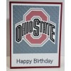 Handcrafted Greeting Card - Happy Birthday - Ohio State Buckeye