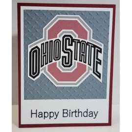 Handcrafted Greeting Card - Happy Birthday - Ohio State Buckeye fan