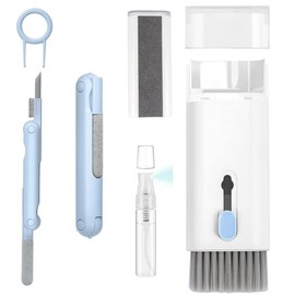 7 in 1 Electronic Cleaner Kit, Includes Brush, Spray Bottle (Empty) and 3 in 1 Cleaning Pen, for Airpods Pro, Keyboard Cleaner Kit, Multifunctional Cleaning Tool for Keyboards, Earphone, Cell Phones, Laptop, PC Monitor - Color: blue