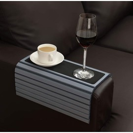 GEHE Couch Arm Tray Table, Flexible/Foldable Sofa Arm Tray, Couch Armrest Table Cup Holder Great for Drinks Snacks Remote Control, Portable Side Table and Anti-Slip Bottom