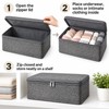 Large Capacity Foldable Clothes Storage Box with Lid, Polyester Closet