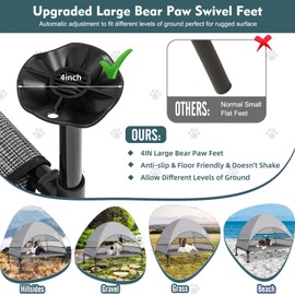 Upgraded Elevated Dog Bed with Canopy, Portable Raised Outdoor Dog Bed with Stable Anti-Slip Feet, Wider Shade Pet Bed Cot, Raised Dog Beds for Large Dogs Camping, Indoor & Outdoor Use