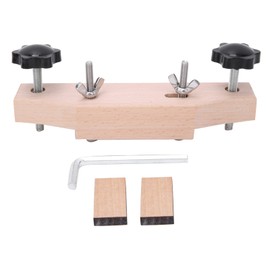 ZAWELIYO Luthier Guitar Bridge Clamp, Maple Wood Repair Tool for Folk & Classical Guitars, Adjustable 14-62mm Bridge Replacement Clamp with Cork Pads and Cauls